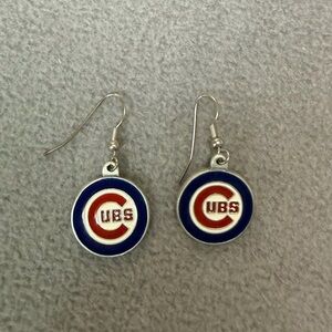 Chicago Cubs Logo MLB French Hook Earrings- Like New